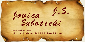 Jovica Subotički vizit kartica